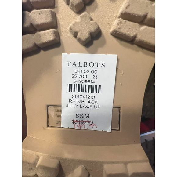 New Talbots JILLY BUFFALO PLAID LACE UP BOOTS - Picture 8 of 11